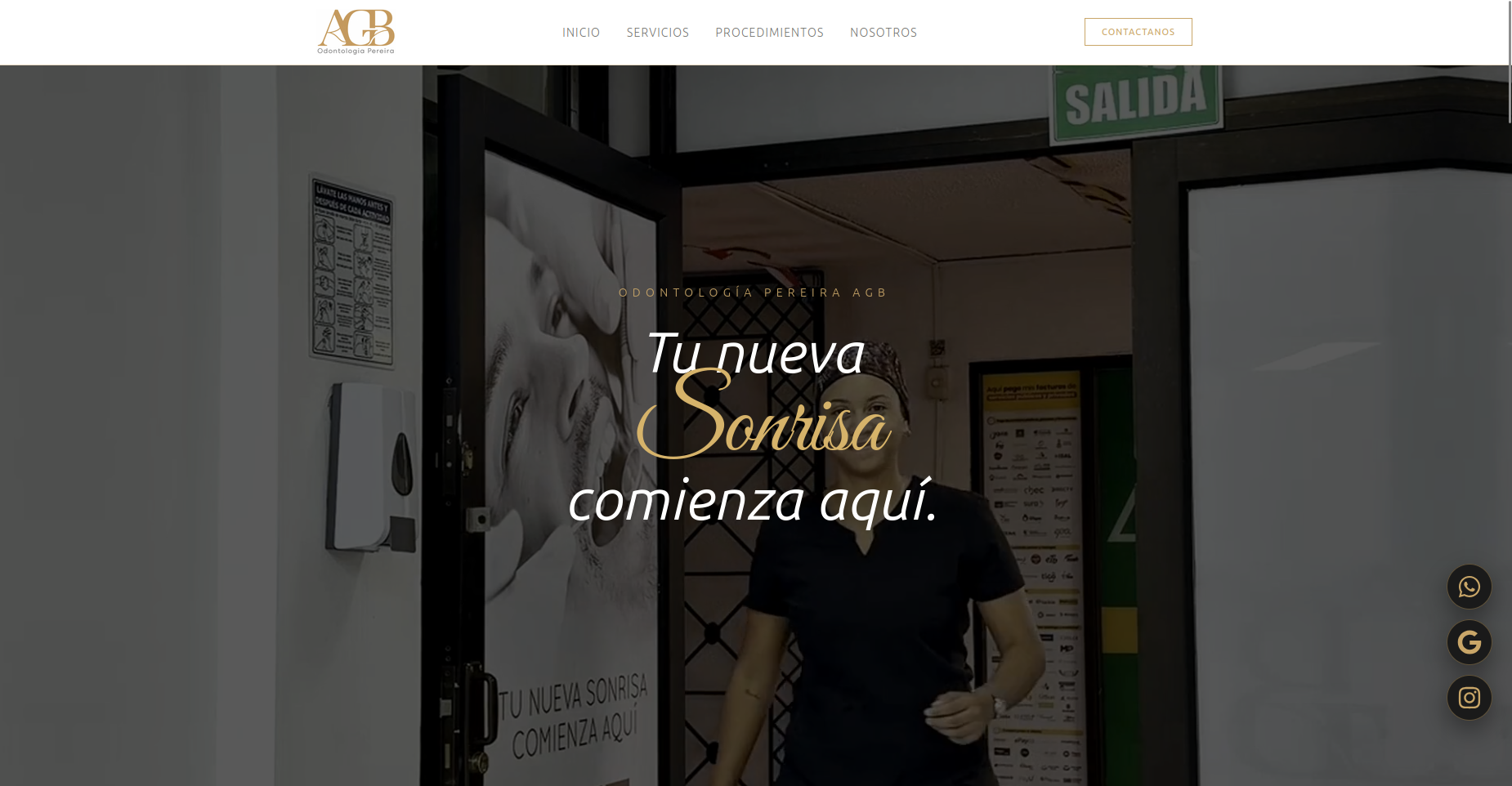 Captura del sitio Odontología Pereira AGB